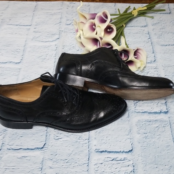 Men's Wall + Water Leather Lace up Wingtip Oxfords - Picture 4 of 8